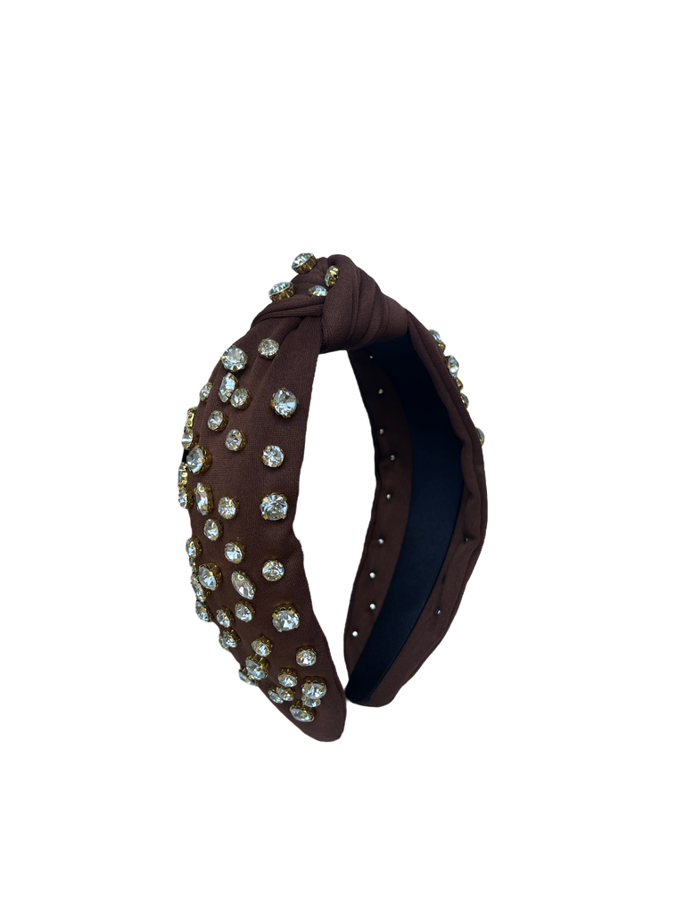HB9213 Clear Top Knot Headband Brown Girlie Girl Wholesale