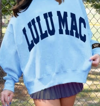 White Lulu Mac Mock Neck Sweatshirt