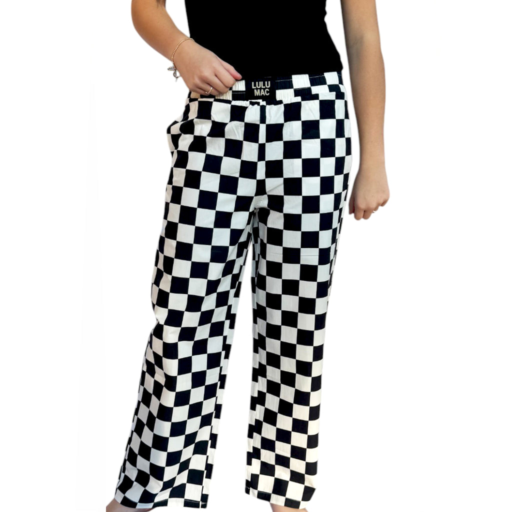PACK- BLACK WHITE CHECKERED PANT – Girlie Girl Wholesale