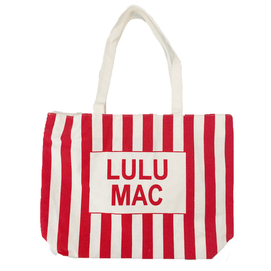 Lulu Mac Canvas Tote LM-BG-1002-Red/White Stripe