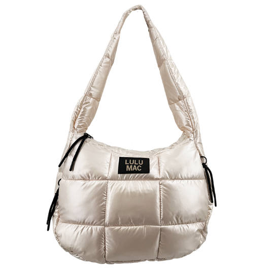 MP-8412 PUFFER METALLIC TOTE BAG - OFF WHITE