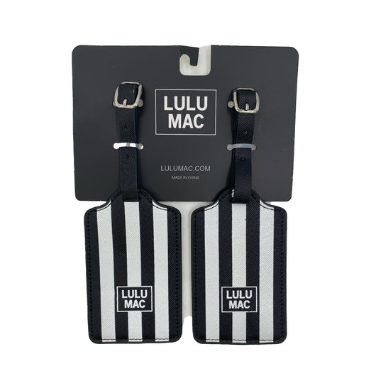 LTDS-BLACK/WHITE STRIPE LUGGAGE TAG