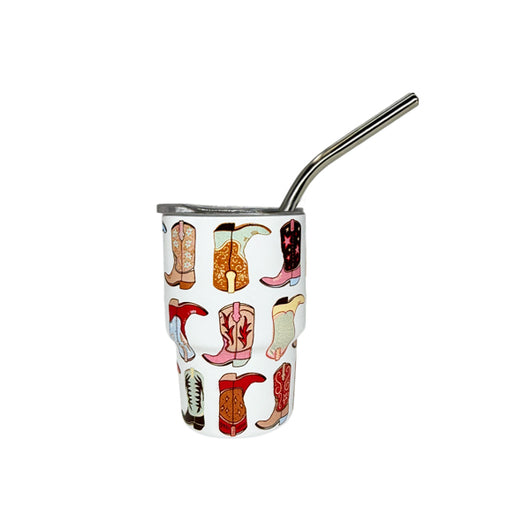 Mini- Mini 3 oz Morgan Tumbler White Boot