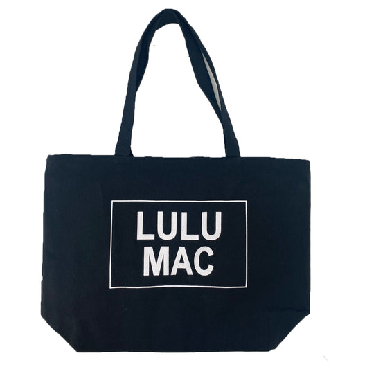 Lulu Mac Canvas Tote LM-BG-1002-Black With Black Logo