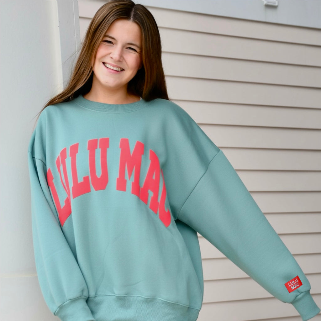 White Lulu Mac Mock Neck Sweatshirt main image 1