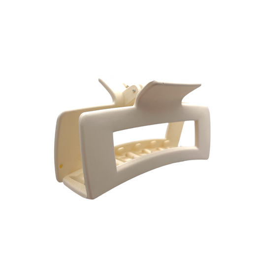 HCR-12S Large Rectangle Hair Clip-Ivory