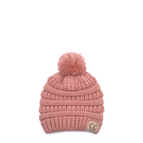 Baby-847 Indi Pink Beanie with Pom