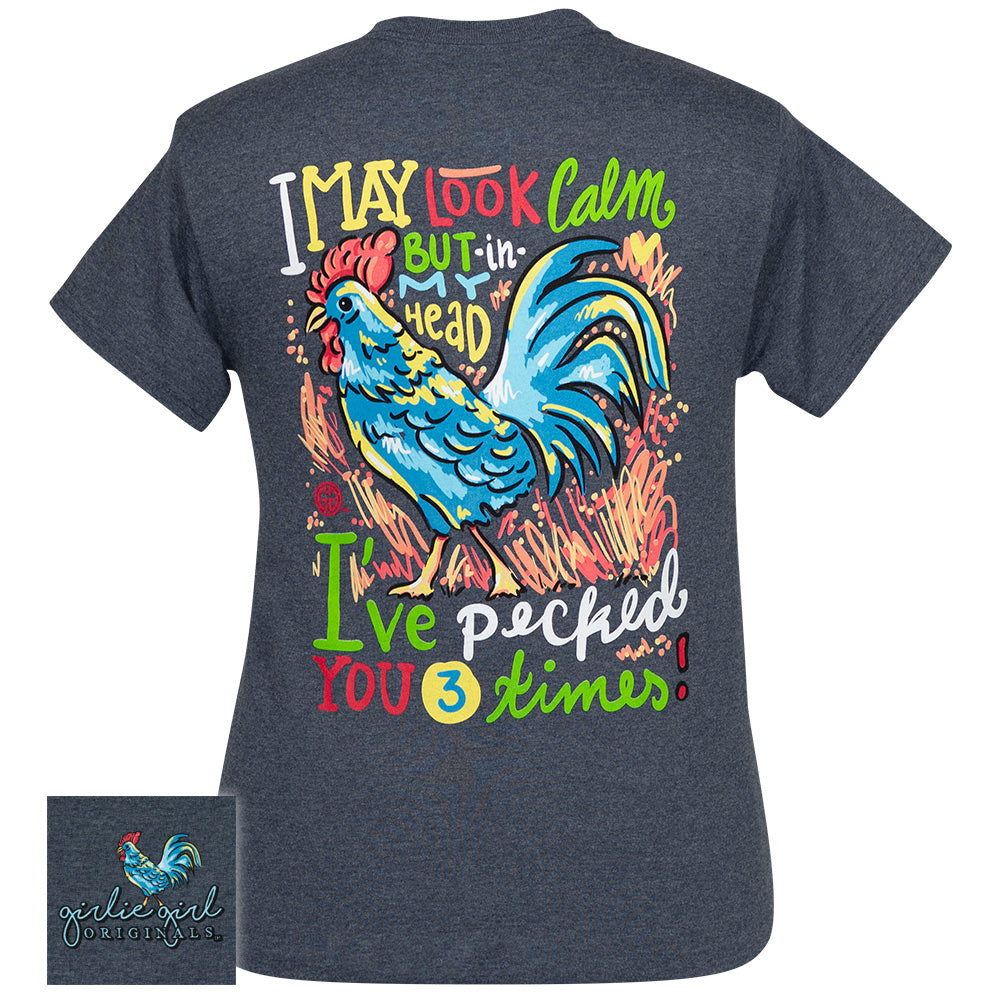 Chicken Pecked Heather Navy SS-2355