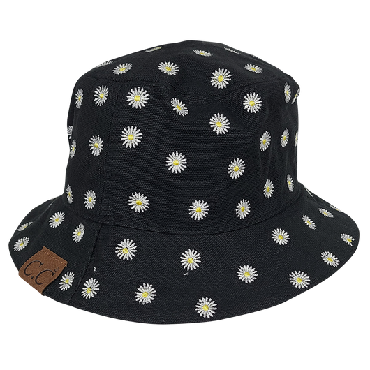 KB-005 C.C Daisy Rain Bucket Hat Black