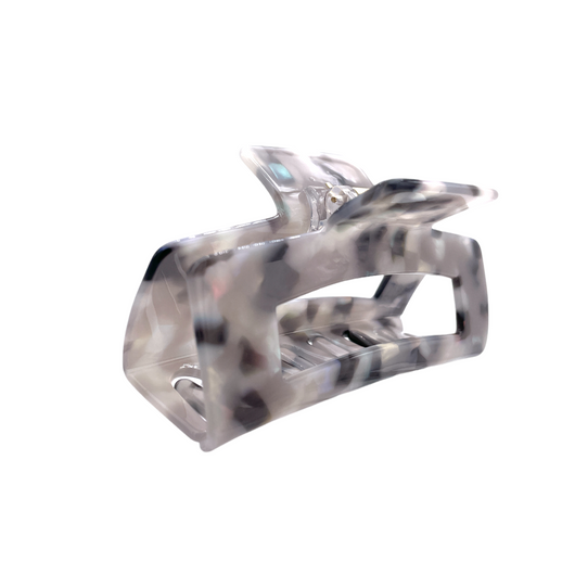 HCR-12M Large Rectangle Hair Clip-Grey White