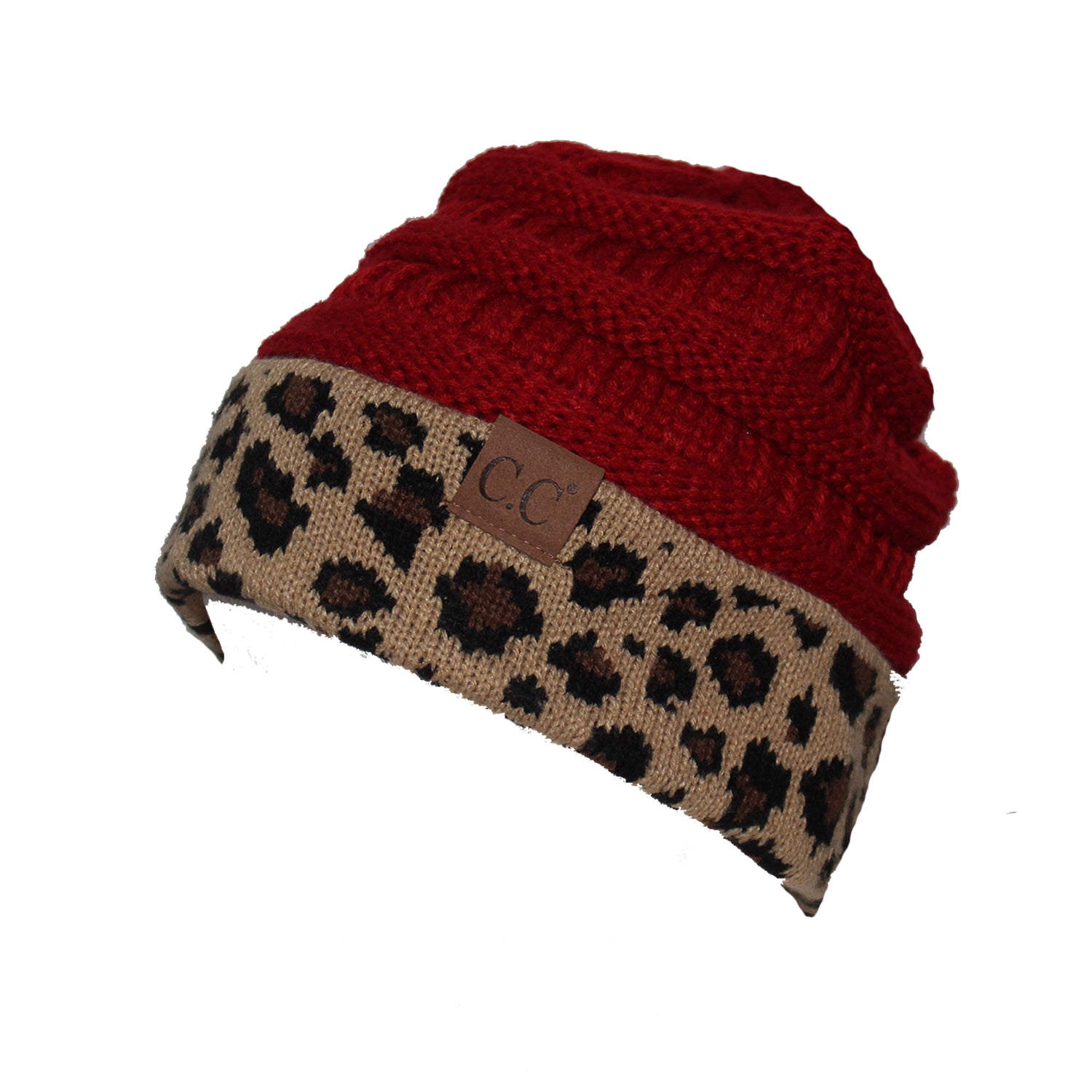Hat-45 Red Leopard Beanie