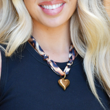 TW-1001 SCARF NECKLACE WITH CHARM