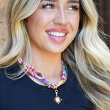 TW-1014 SCARF NECKLACE WITH CHARM