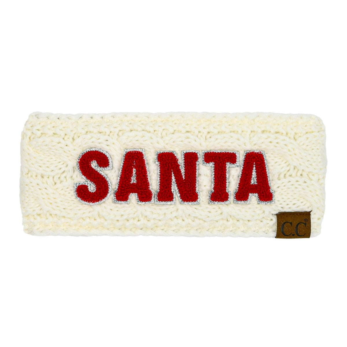 HWE-0035 Headwrap Ivory Santa