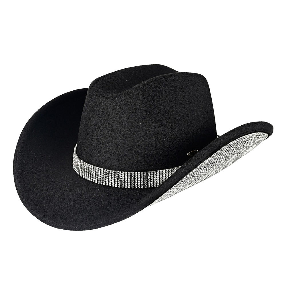 TCC-0073 Black-Clear Cowgirl Hat
