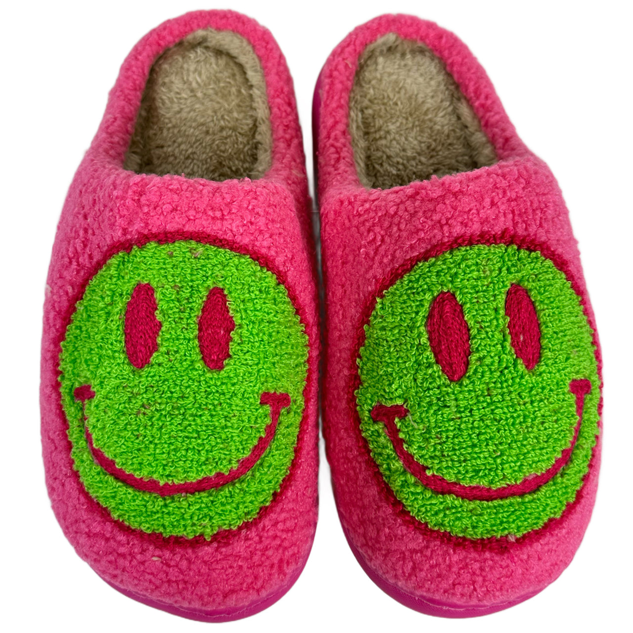 SF-1120 Green Smile Hot Pink Slippers