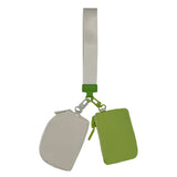 LL-4320 Wristlet Key Chain Double Pouch Lime/Cream