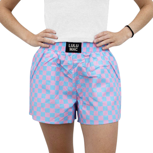 BXCK-BLUE PINK CHECK BOXER SHORT