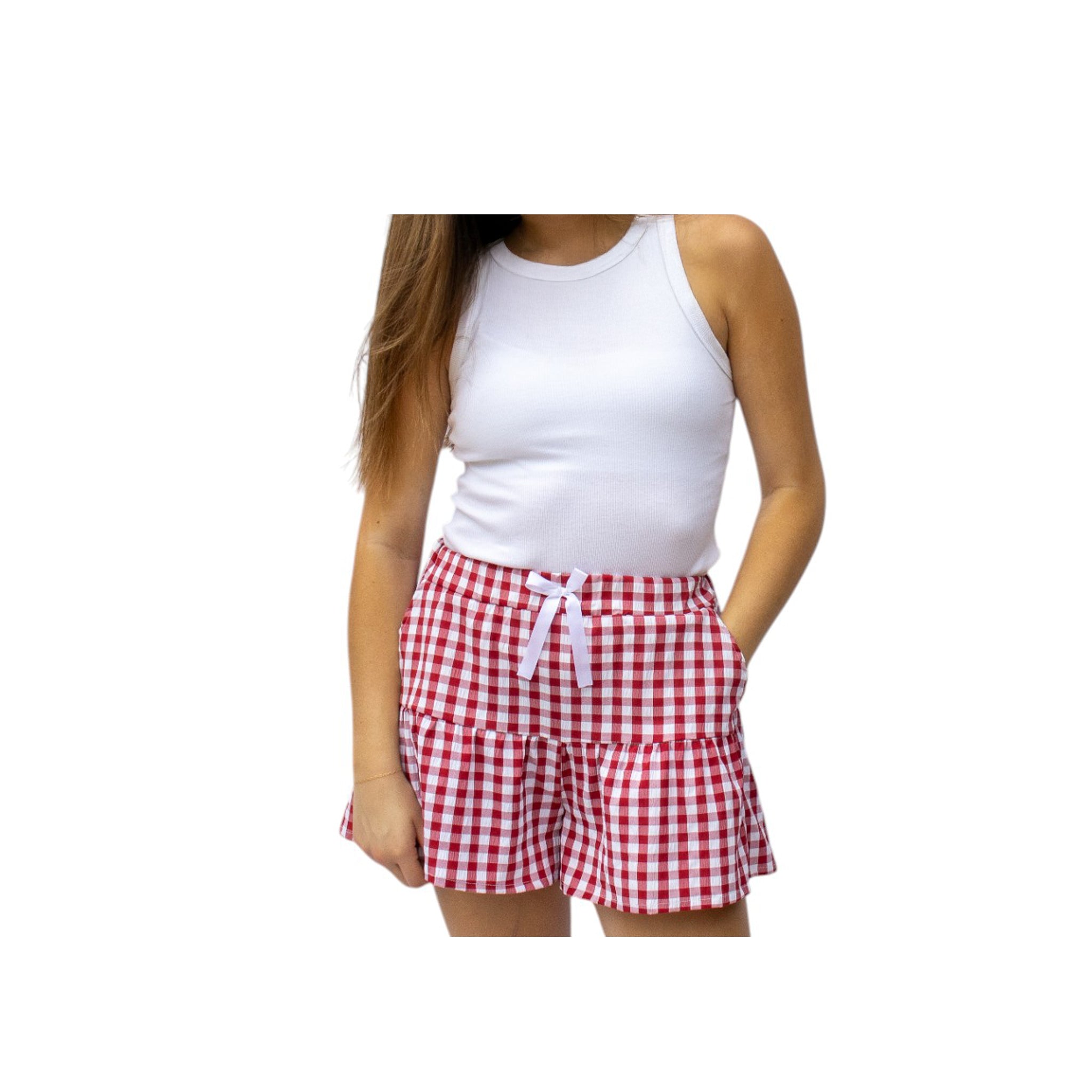 LM-1112 RED MODERN SKORT