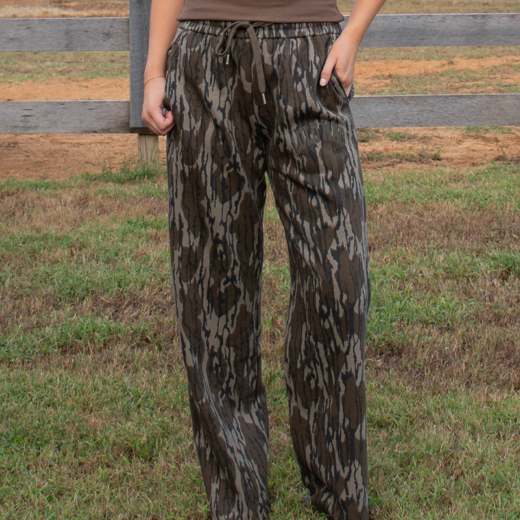 LM-PA-1007 Mossy Oak Fleece Wide Leg Pant