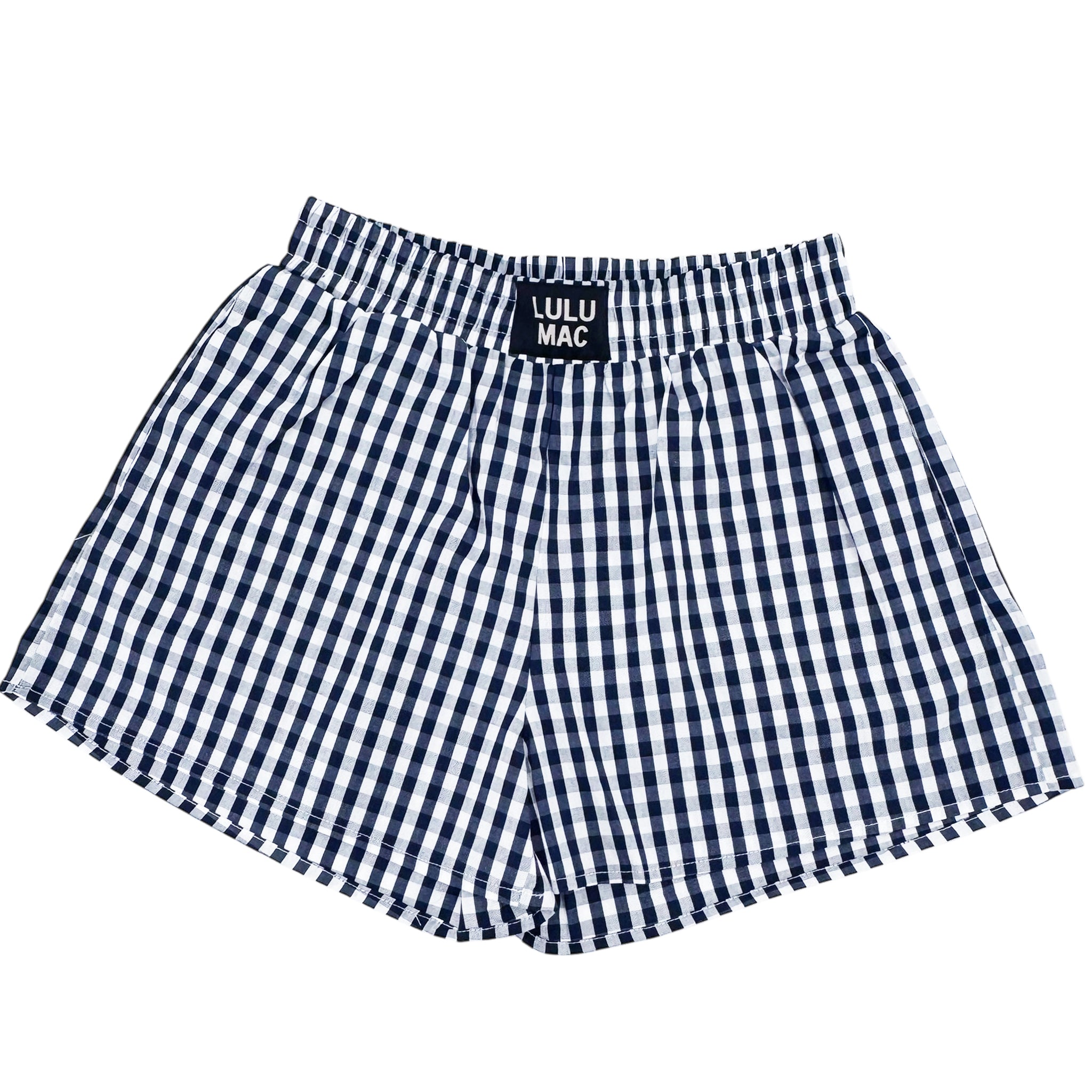 BXGH-NAVY GINGHAM BOXER SHORT