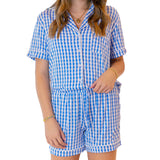 Lulu Mac PJ's- LM-PJ-1000 BLUE GINGHAM