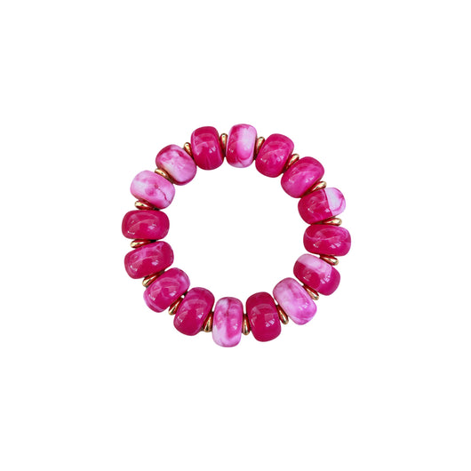 LM-BR-1006 BEADED BRACELET - HOT PINK
