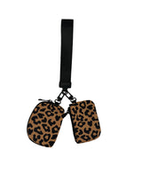 LL-4320 Wristlet Key Chain Double Pouch Leopard/Leopard