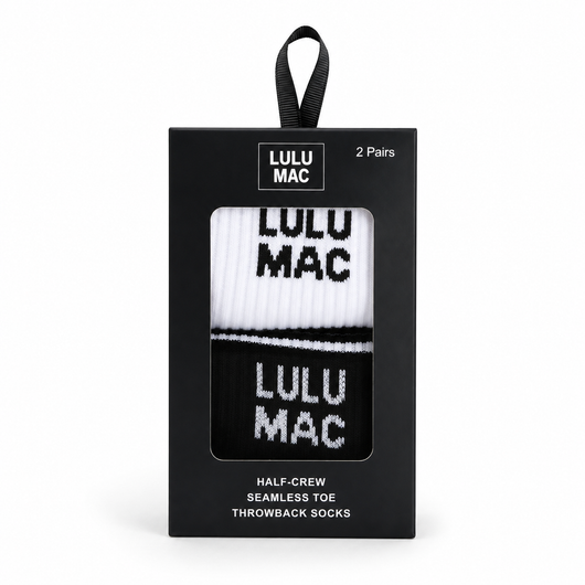 LM-SO-1000 Lulu Mac Socks 2 Pair Box-  BLACK/BLACK
