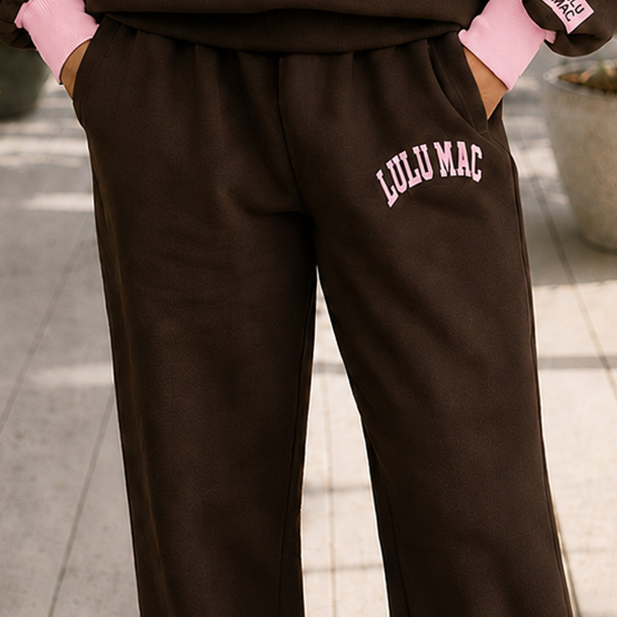LM-PA-1009 Puff Pant- Brown/Light Pink