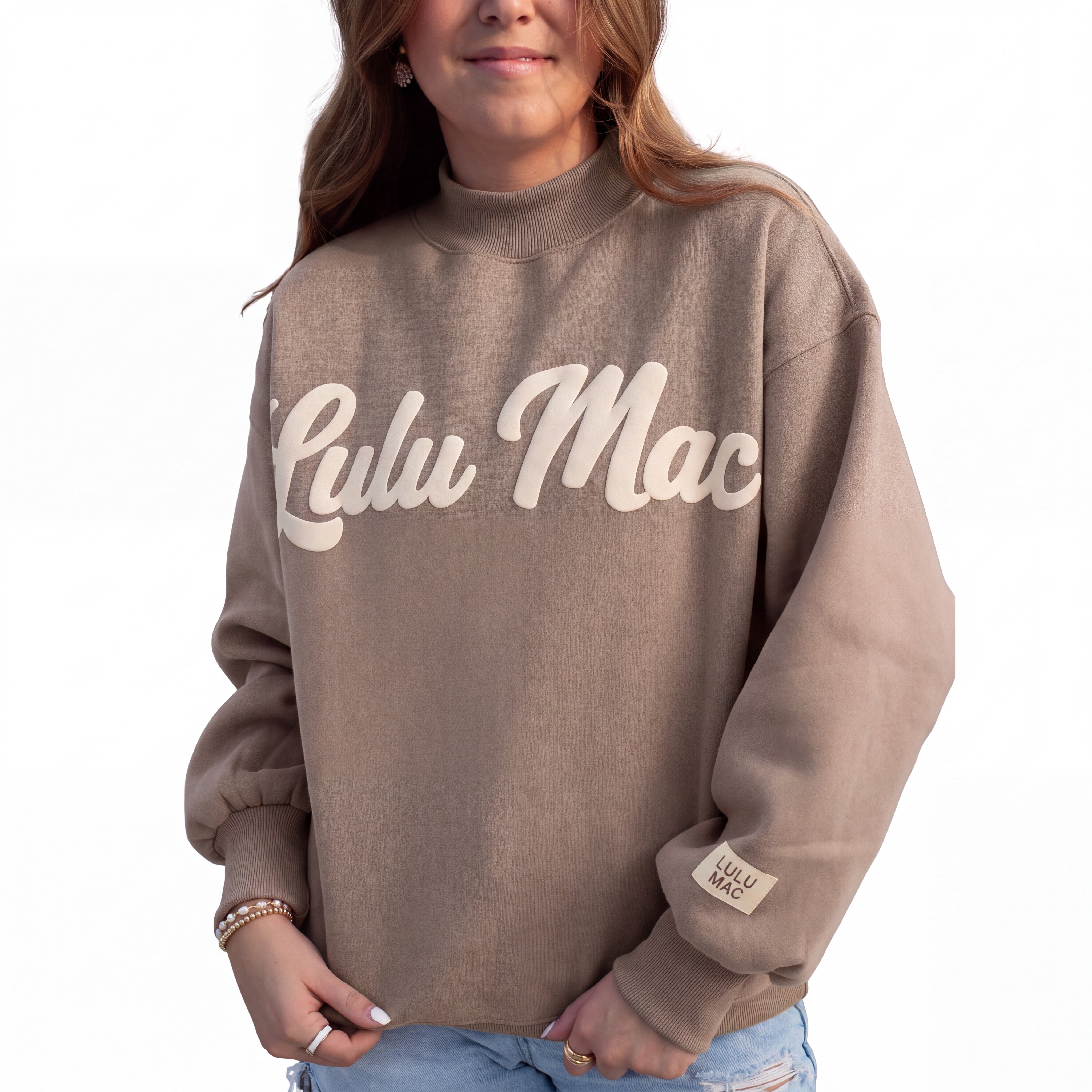 LM-SW-1020 Script Sweatshirt Brown/Cream
