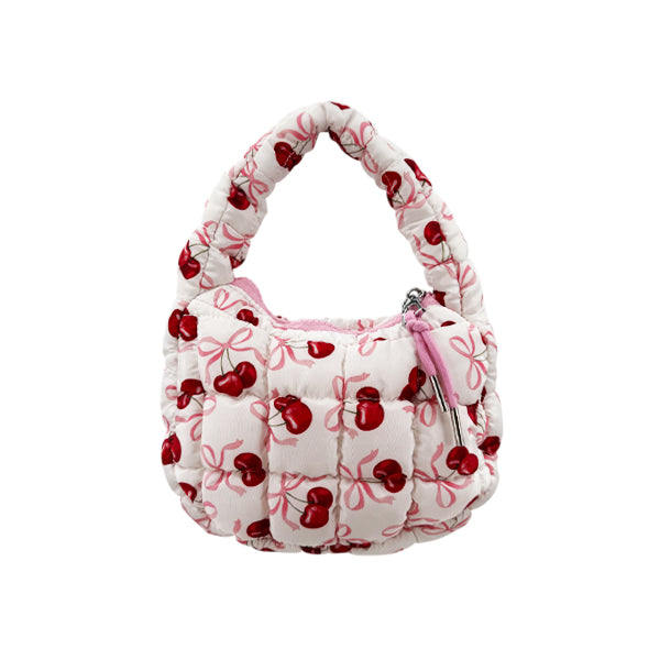 GZ-1492 Puffer Quilted Mini Purse Cherry