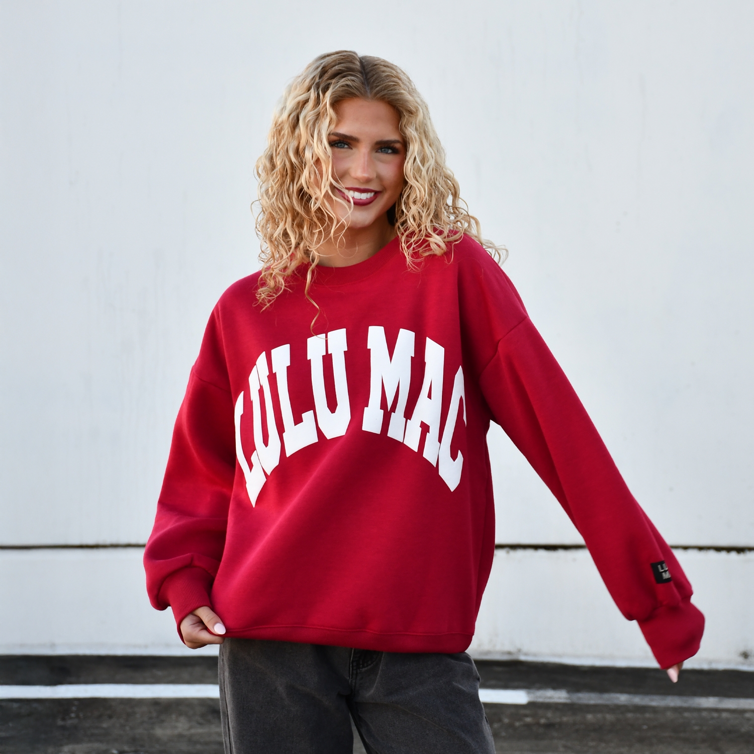 Lulu Mac Sweatshirt Crimson/White - Puff