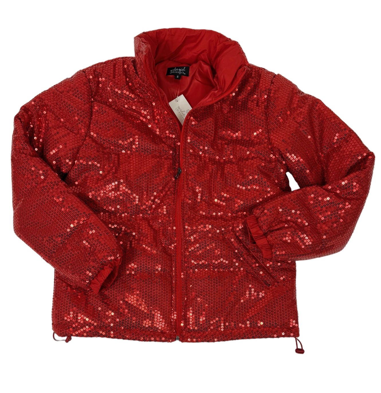 SQ-1999 Red Sequin Zip Up Jacket