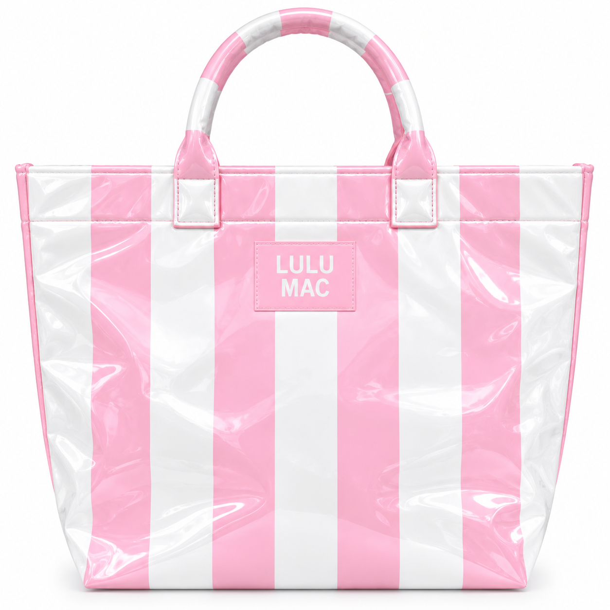 LM-BG-1003 TOTE BAG LT PINK/WHT STRIPE