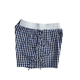 BB-4828 BUTTON BOW GINGHAM BOXER SHORTS BLACK