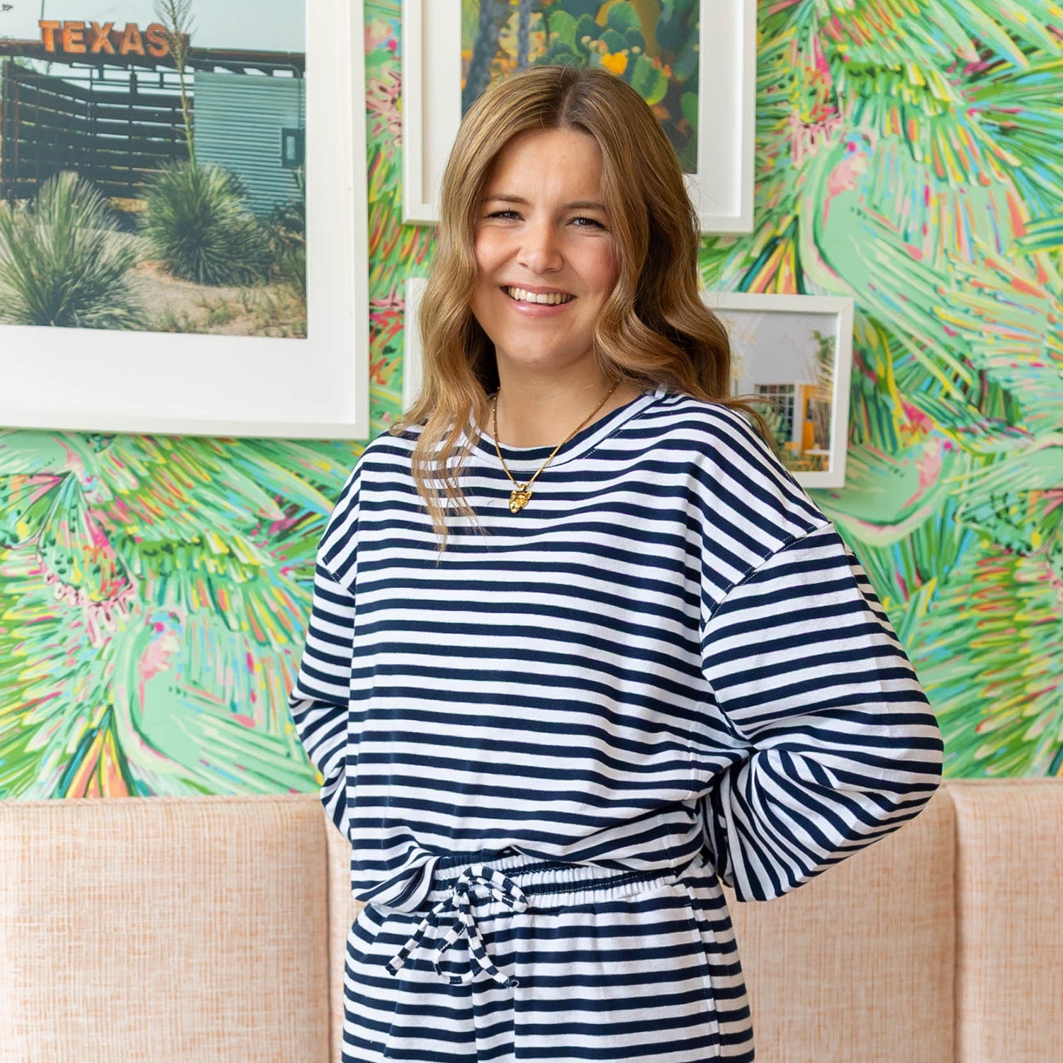 LM-STRIPE Top-NAVY