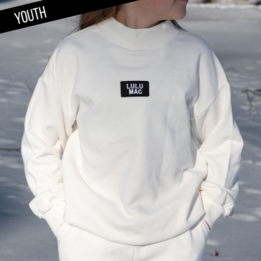 KD-TP-1001 KID LONGSLEEVE TERRY CLOTH TOP-WHITE