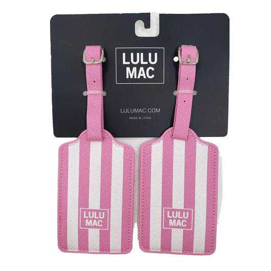 LTDS-BUGGLEGUM/WHITE STRIPE LUGGAGE TAG