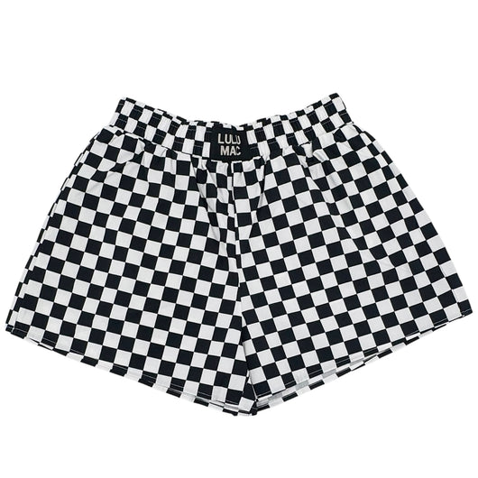 BXCK-BLACK WHITE CHECKERED BOXER SHORT