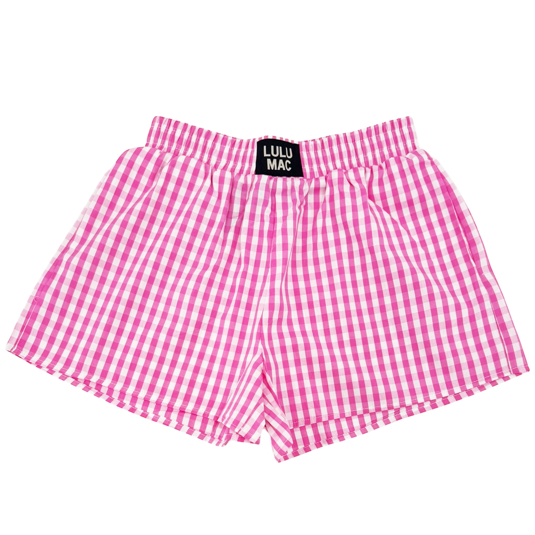 BXGH-PINK GINGHAM BOXER SHORT