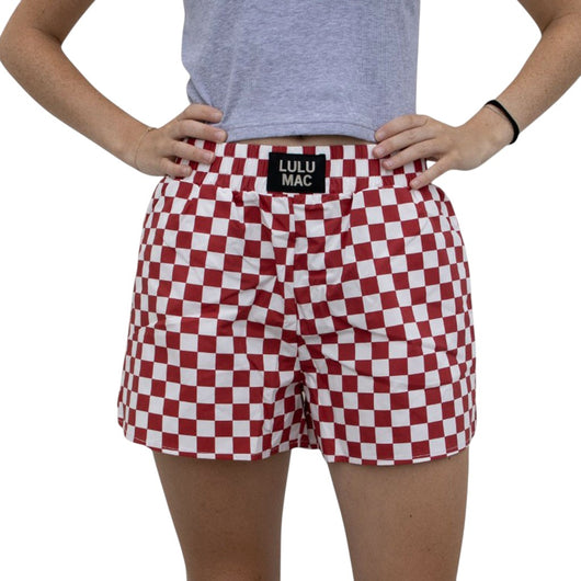 BXCK-CARDINAL-CRIMSON WHITE CHECK BOXER SHORT