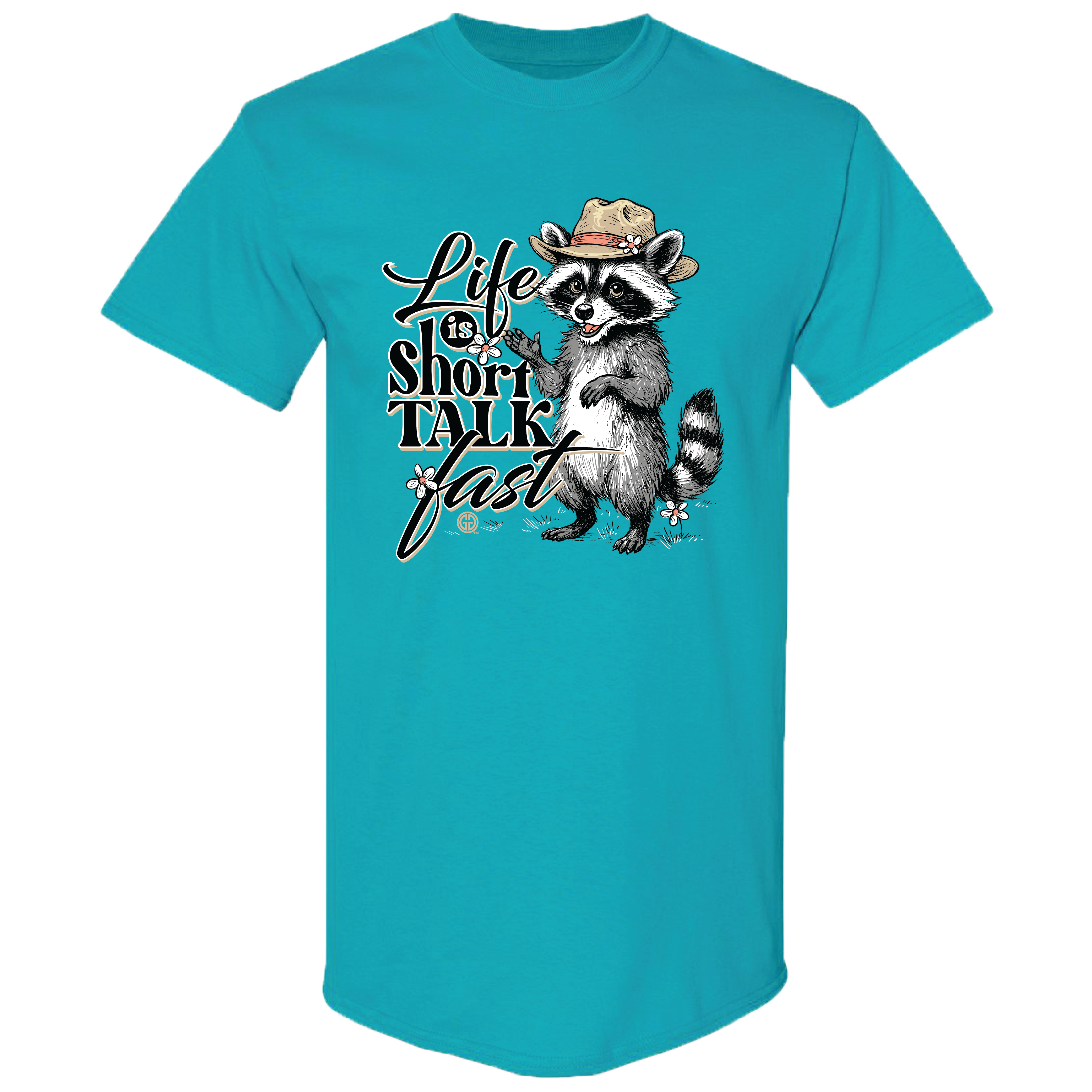 GGO-2792 Talk Fast Raccoon- Tropical Blue