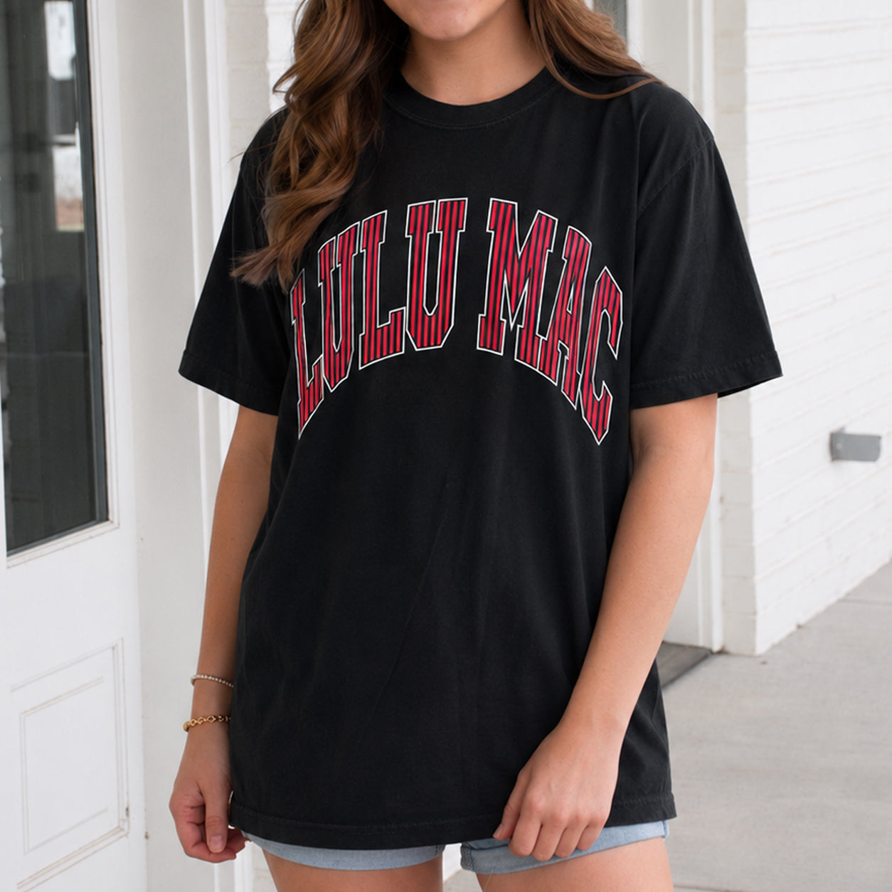 LM-TS-1011 GA Stripe Adult Black Comfort Colors Tee