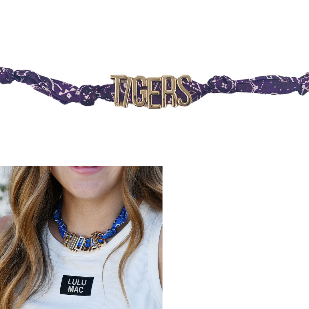 TEAM CHARM NECKLACE-TIGERS PURPLE