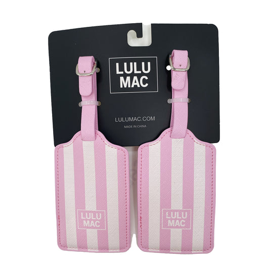 LTDS-PINK/WHITE STRIPE LUGGAGE TAG
