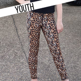 KD-PLG-4248 YOUTH PRINTED LEGGINGS - LEOPARD
