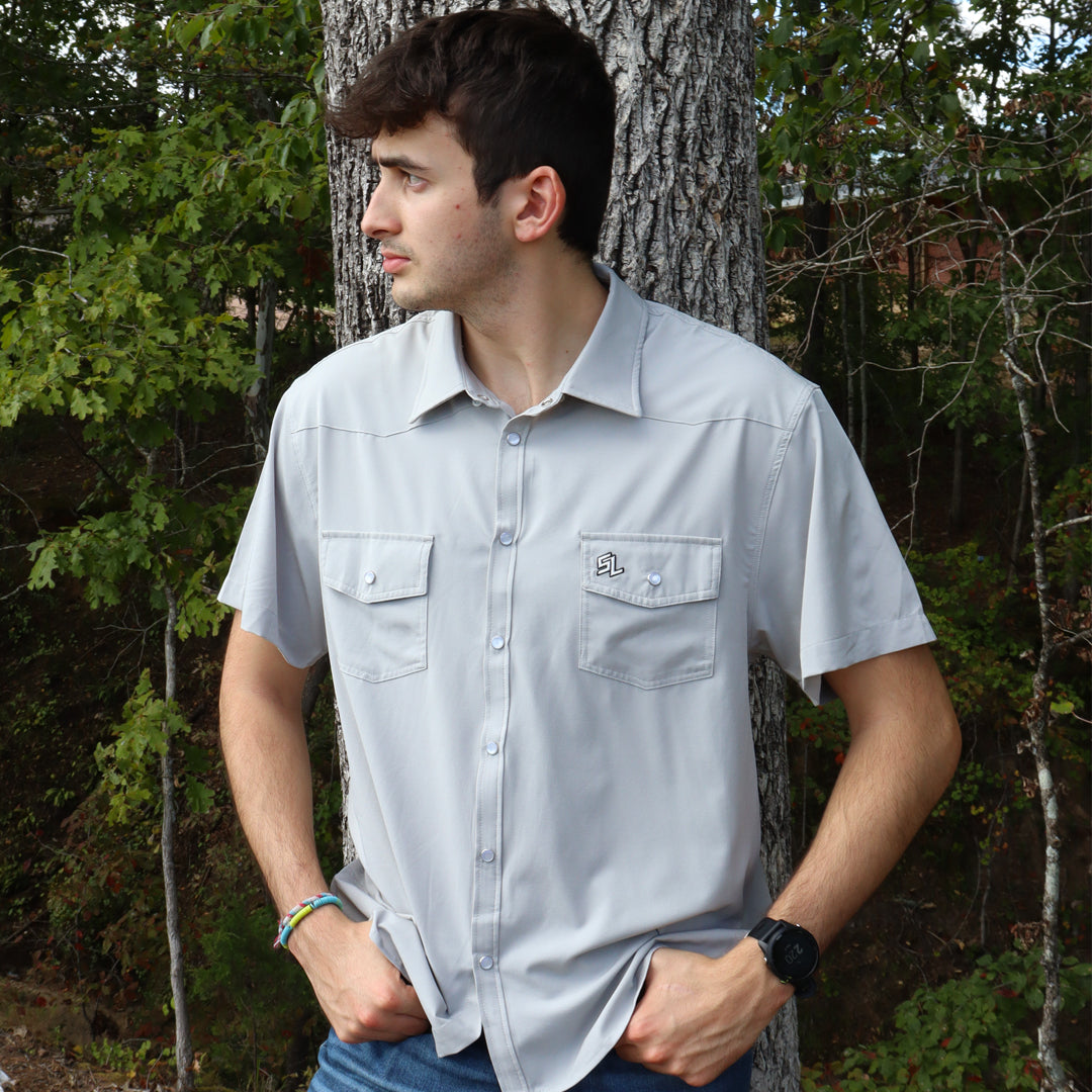 SL-1259 Southern Limit Button Down Light Grey