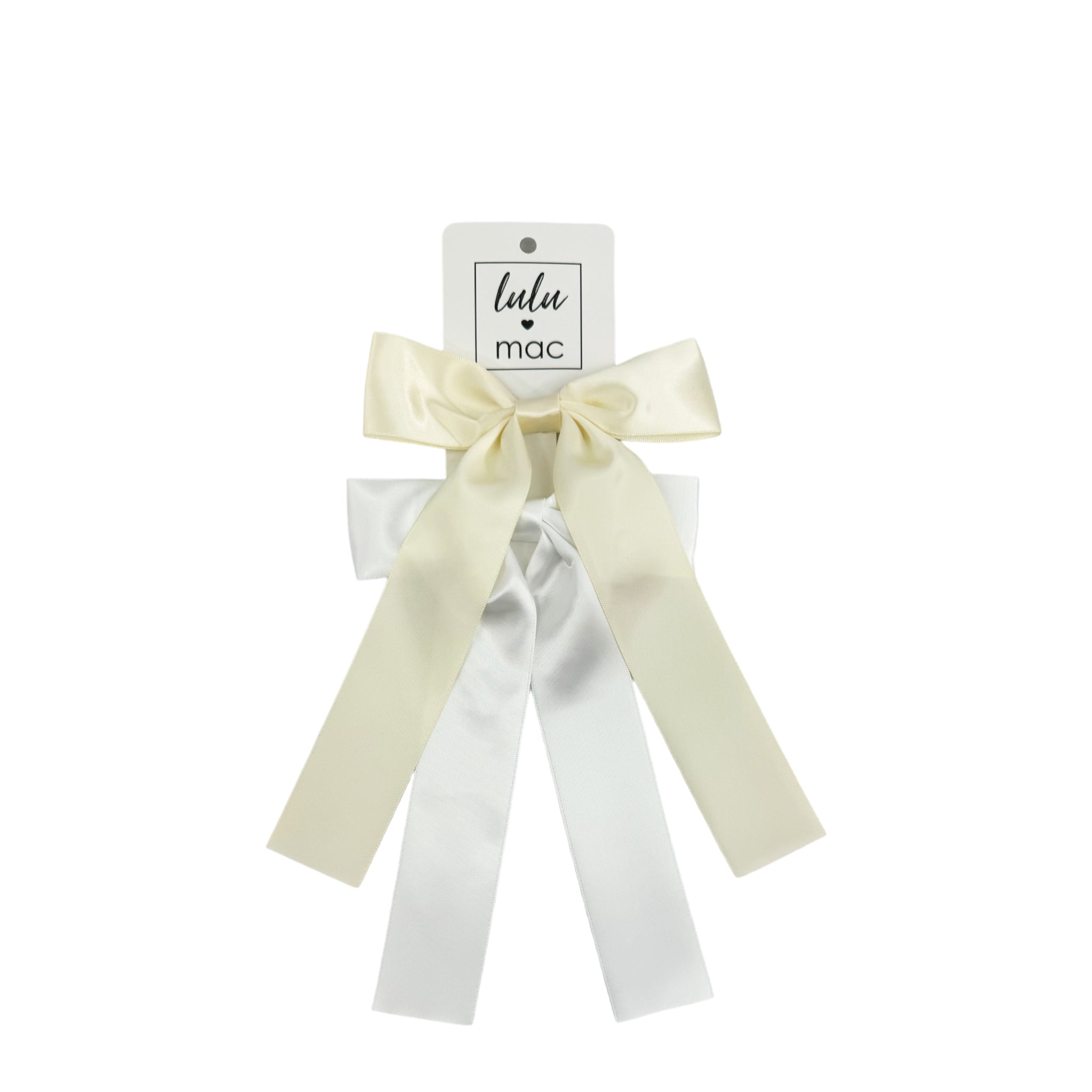DDS-5195 Satin Double Bow Ivory/White