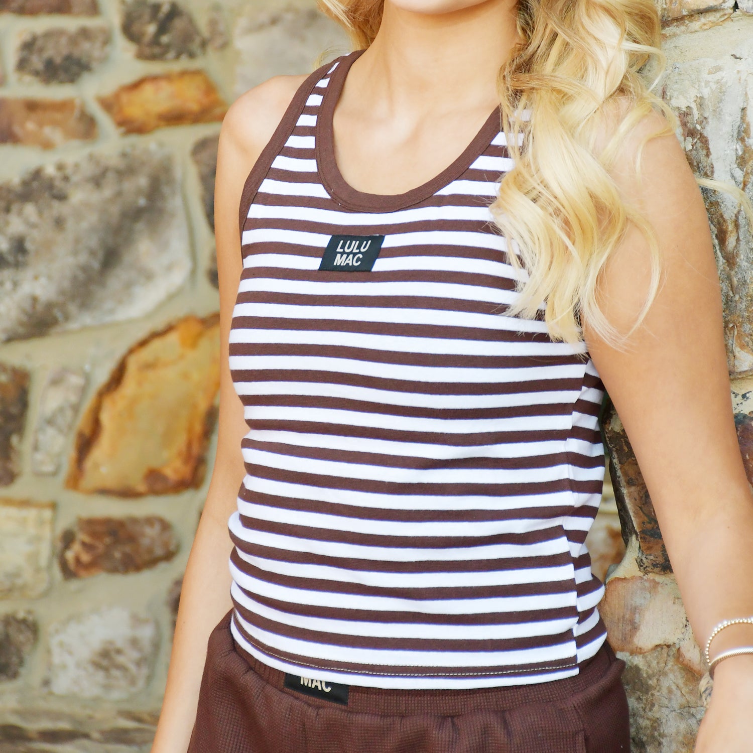 LM-STRIPE Tank-BROWN